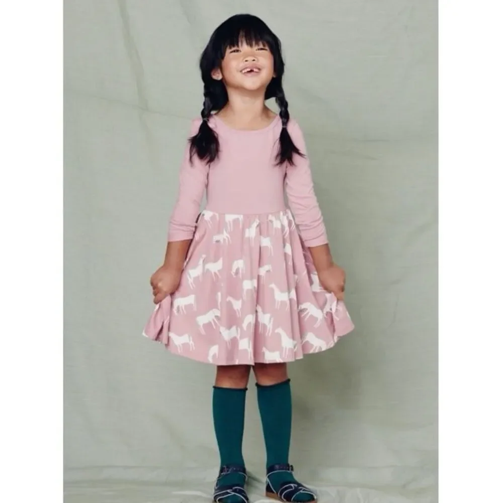 Tea Collection Girls Horse Herd Ballet Skirted Fit & Flare Dress Size 12